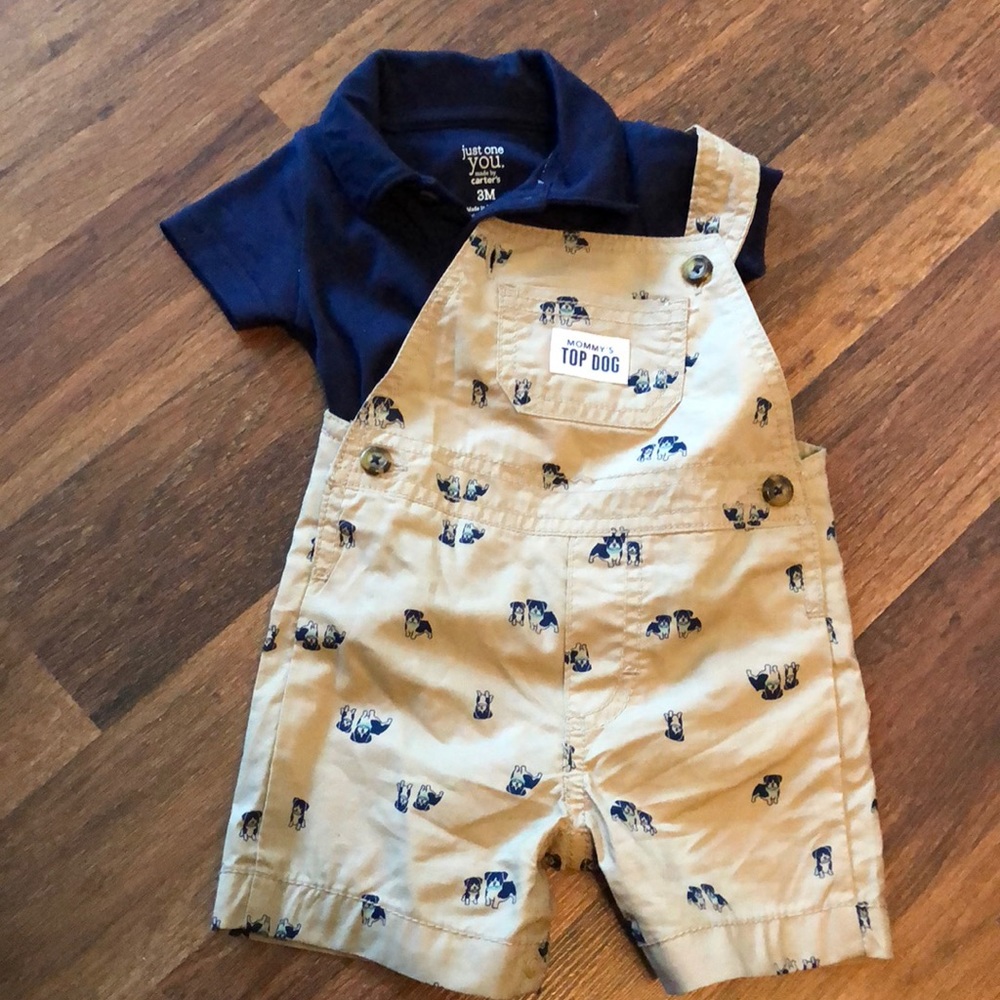 💥3/$10- Carters Overall Set Baby Boy